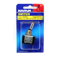 Narva Off/On Toggle Switch With Red LED 20 Amp 12 Volt Mount Hole 12mm Dia