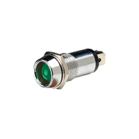 Narva 62091BL 12V Chrome Pilot Light With Green LED - 14.2mm Dia for Harley 