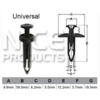 Nice AF039 Universal Black Plastic Automotive Fastener Clips - Sold as x10