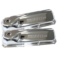 Aeroflow AF1821-5001 Chrome Steel Valve Covers for Ford 302 351 Cleveland V8 Logo