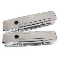 Aeroflow AF1821-5050 Chrome Steel Valve Covers for SB Chev No Logo Tall