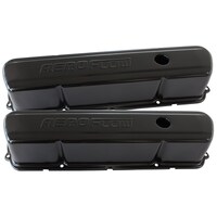 Aeroflow AF1822-5004 Black Steel Valve Covers for Holden 253 308 V8 with Logo