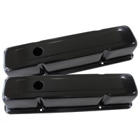 Aeroflow AF1822-5050 Black Steel Valve Covers for SB Chev No Logo Tall