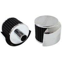 Aeroflow AF2871-1520 Chrome Push In Breather With Shield 3" x 2.5" x 1" Grommet