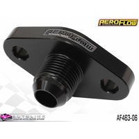 AEROFLOW BLACK TURBO DRAIN ADAPTER -10AN ORB OUTLET 51mm BOLT CENTER AF463-06