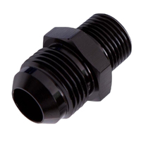 AEROFLOW METRIC TO MALE FLARE ADAPTER M12 x 1.25mm TO -4AN BLACK AF730-04BLK