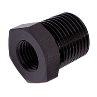 AEROFLOW NPT PIPE REDUCER 1/2" MALE TO 3/8" FEMALE - BLACK AF912-08-06BLK