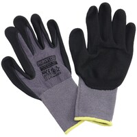 Aeroflow AF98-2221 Large Mechanic Gloves - One Pair Black Nitrile Foam