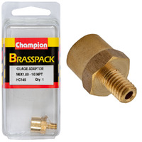 Champion Fasteners HC145 Gauge Adaptor Brass M6 x 1.00 Male - 1/8 NPT Female