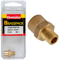 Champion Fasteners HC146 Gauge Adaptor Brass M8 x 0.75 Male - 1/8 NPT Female