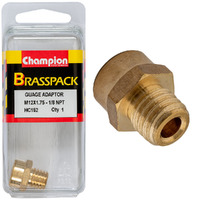 Champion Fasteners HC152 Gauge Adaptor Brass M12 x 1.75 Male - 1/8 NPT Female