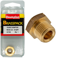 Champion Fasteners HC153 Gauge Adaptor Brass M14 x 1.25 Male - 1/8 NPT Female