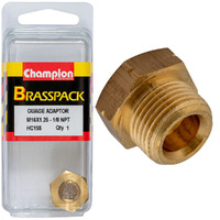 Champion Fasteners HC155 Gauge Adaptor Brass M16 x 1.25 Male - 1/8 NPT Female