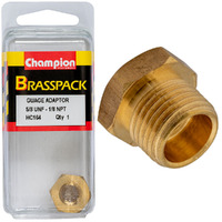 Champion Fasteners HC164 Gauge Adaptor Brass 5/8" UNF Male - 1/8" NPT Female