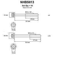 Nason NHBS013 Head Bolt Set for Ford Courier & Mazda Bravo 2.5L Turbo Diesel