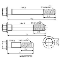 Nason NHBS270H Head Bolt Half Set for Chev Small Block V8 283 307 327 350