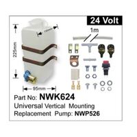 Nice NWK624 Universal Windscreen Washer Pump & Bottle Kit 24V Vertical Mount