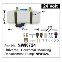 Nice NWK724 Universal Windscreen Washer Pump & Bottle Kit 24V Horizontal Mount