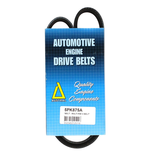 Austral Drive Belt 5PK875A for Subaru Liberty 2.5L 4cyl 1998-2002 Alt & P/Steer