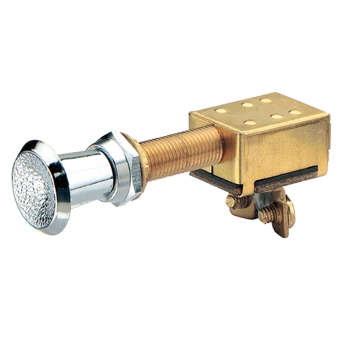 Narva Marine Push / Pull Switch Brass Construction 15 Amp Mount Dia: 10mm 