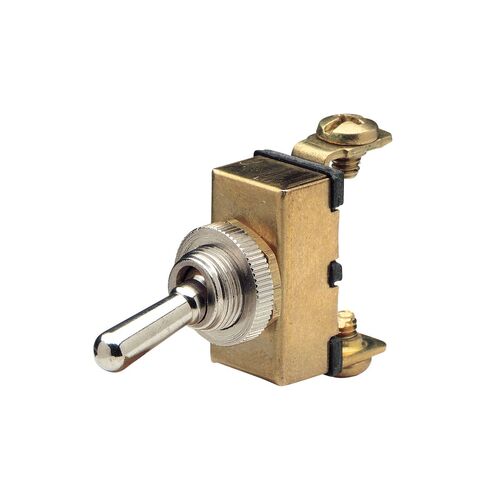 Narva Off/On Toggle Switch Marine Brass Construction 20 Amp 12 Volt 11mm Dia