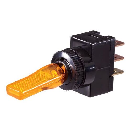 NARVA OFF/ON TOGGLE SWITCH WITH AMBER L.E.D 20 AMP 12 VOLT , MOUNT HOLE 12mm DIA