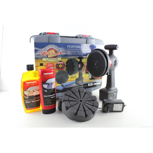 WAX ATTACK PORTABLE POLISHER KIT 14.4V LITHIUM WITH 2 PADS WASH & WAX 65WA12212