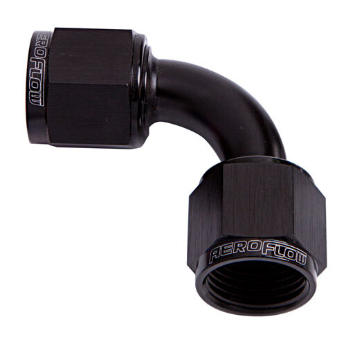 Aeroflow AF133-12BLK 90° Female Swivel Coupler -12AN Black Finish