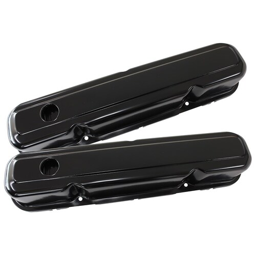 Aeroflow AF1822-5056 Black Steel Valve Covers for SB Chrysler 273 318 340 360 V8