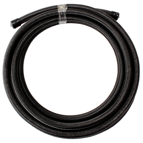 Aeroflow AF200-06-1MBLK 200 Series Teflon Black Stainless Braided Hose -6AN 1M