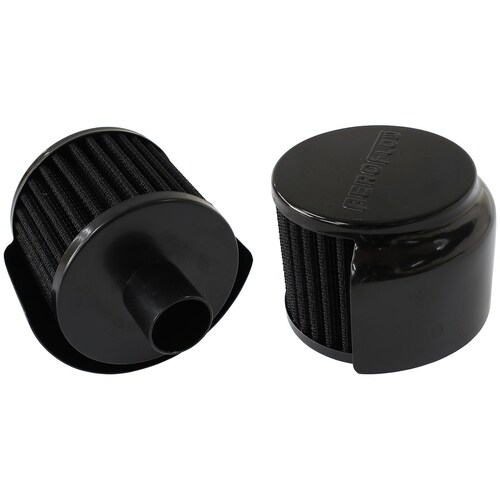 Aeroflow AF2271-1520 Black Push In Breather With Shield 3" x 2.5" x 1" Grommet