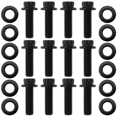 Aeroflow AF37-1012 Black Extractor Header Bolts M8 x 1.25mm 0.984 for GM LS x12