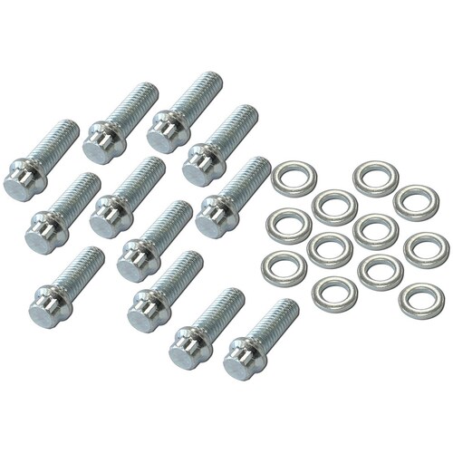 Aeroflow AF37-1200 Universal Intake Manifold Bolts 1" UHL 12 Point Head Pack of 12