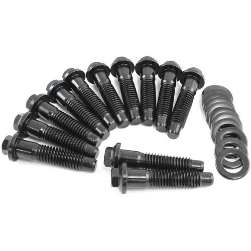 Aeroflow AF37-1215 Intake Manifold Bolts for Small & Big Block Chrysler V8 Black