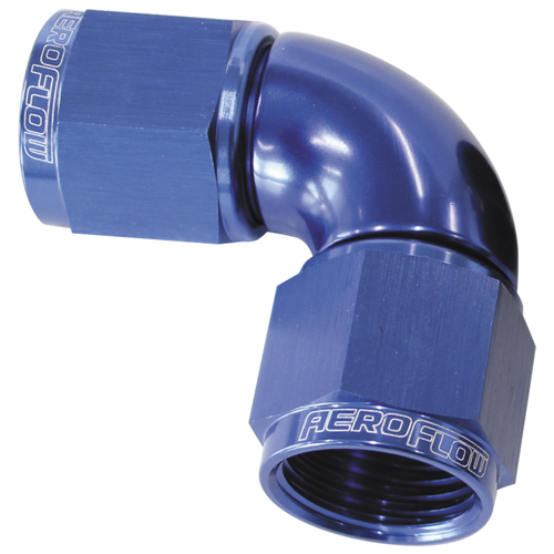 Aeroflow AF583-04 90° Full Flow Female Coupler -04AN Blue Finish