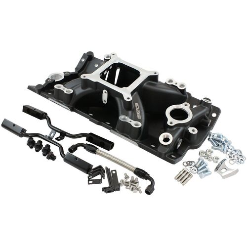 Aeroflow AF6290-1000 SB Chev EFI Air Gap Single Plane Intake Manifold Kit Black