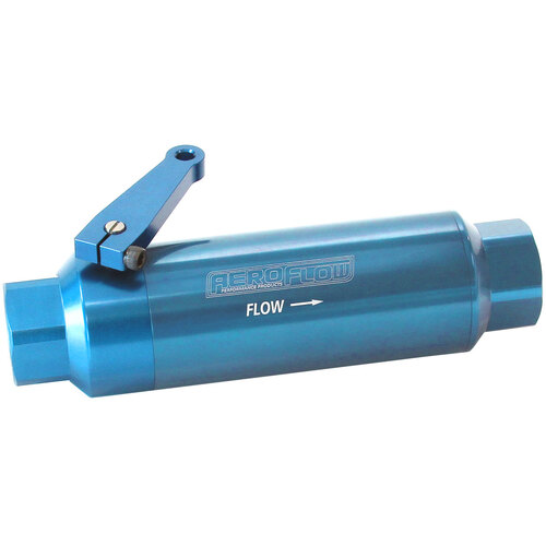 AEROFLOW AF66-2051 60 Micron Pro Filter Ball Valve Blue -12 ORB Ports. 5.5" x 2"