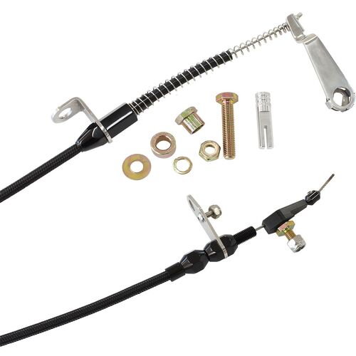 Aeroflow AF72-7005BLK Black Kickdown Cable Chrome for Ford AOD Transmission