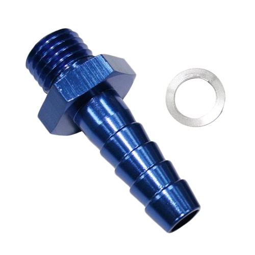 AEROFLOW BARB EFI FUEL PUMP ADAPTER M14 x 1.5mm TO 1/2" BLUE AF746-03