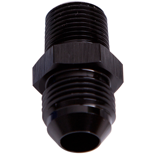 Aeroflow AF816-06BLK NPT to Straight Male Flare Adapter 1/4" to -6AN - Black