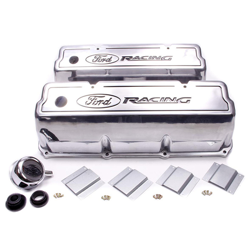 Ford Racing Aluminium Rocker Covers Polished for Ford 302 351C Cleveland V8