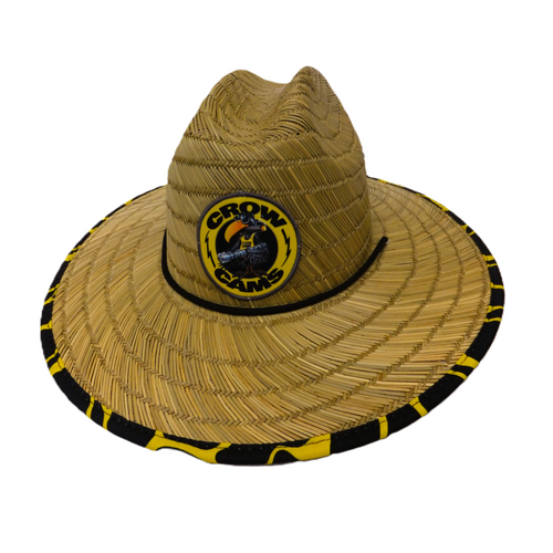 Crow Cams HAT-STRAW Large Straw Hat Logo and Mascot for Mexican Style