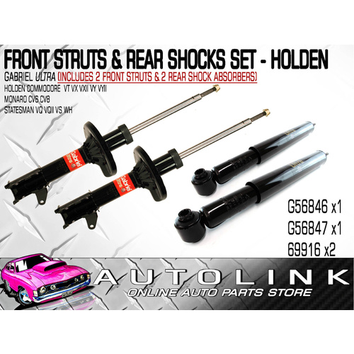 GABRIEL FRONT STRUTS & REAR SHOCKS FOR HOLDEN COMMODORE VP VR VS VT VX VY (SET)