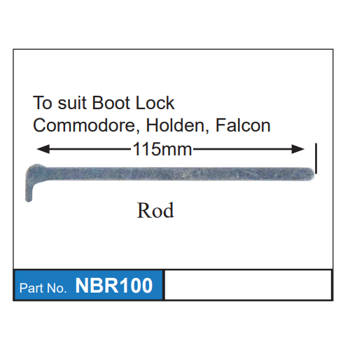 Nice NBR100 Boot Lock Rod 115mm for Ford Falcon & Holden Commodore Models