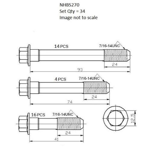 Nason NHBS270 Head Bolt Set for Chev Small Block V8 283 307 327 350