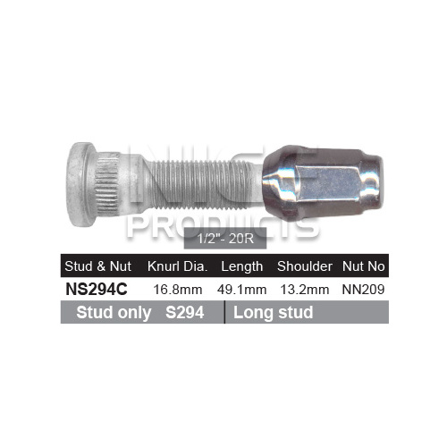 NICE NS294C WHEEL STUD & NUT FOR