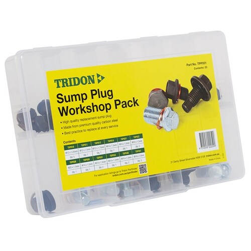 Tridon TPP001 Oil Pan Sump Plug Work Shop Grab Pack 12 Popular Sizes QLT 23