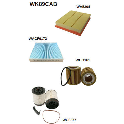 Wesfil WK89CAB Filter Service Kit for Ford Ranger 2.0L Turbo Diesel Inc Raptor